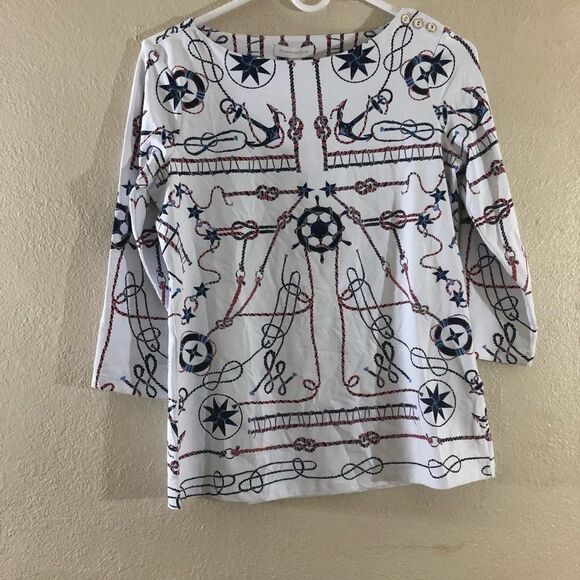 Charter Club Printed 3/4 Sleeves Pullover Top SP - Picture 3 of 5